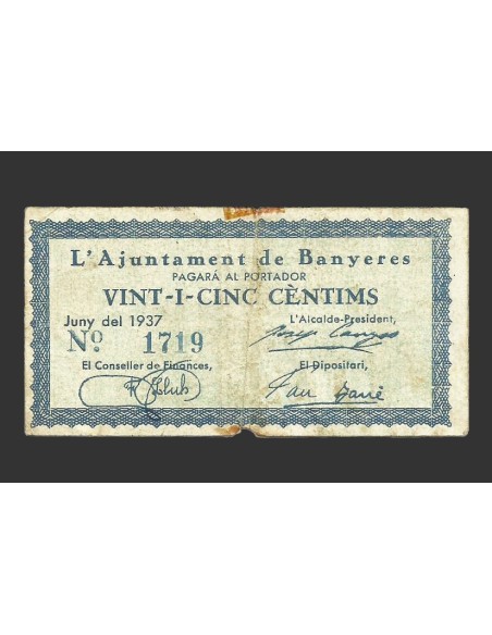 BANYERES (Tarragona), 25 cèntims