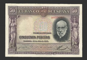 II REPÚBLICA ESPAÑOLA, 50 PESETAS 1835