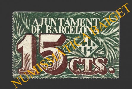 BARCELONA, 15 Cèntims 1937