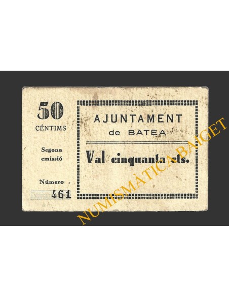 BATEA (Tarragona), 50 cèntims  (4ª emisión)