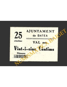 BATEA (Tarragona), 25 cèntims  (5ª emisión)