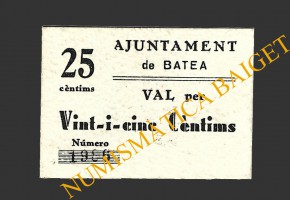 BATEA (Tarragona), 25 cèntims  (5ª emisión)