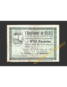 BEGUES (Barcelona), 0,25 pessetes  1937. 2ª emisión