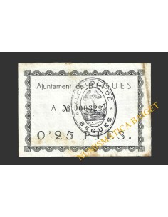 BEGUES (Barcelona), 0,25 pessetes  1937. 2ª emisión 2