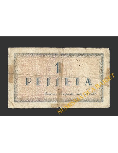 BELLCAIRE D'EMPORDÀ (Girona)), 1 pesseta  maig de 1937.