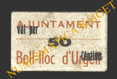 BELL-LLOC D'URGELL (Lleida)), 50 céntims 1937