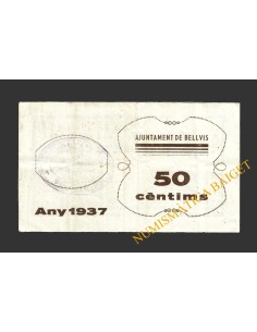 BELLVÍS (Lleida), 50 cèntims 3  gener 1937 2