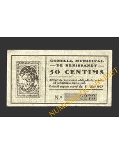 BENISSANET (Tarragona), 50 centims 31  Julio 1937
