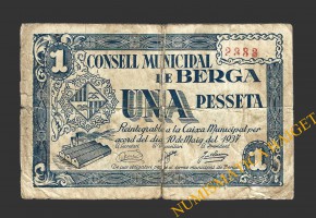 BERGA (Barcelona), 1 pesseta 10  mayo 1937