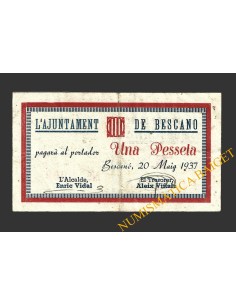BESCANO (Girona), 1 pesseta, 20 mayo 1937