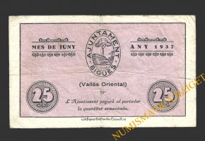 BIGUES (Barcelona), 25 centims, juny 1937