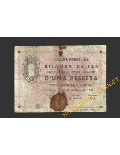 BISAURA DE TER (Barcelona), 1 pesseta, 22 de maig del 1937