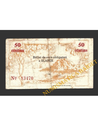 BLANES (Girona), 50 centims, 25 d'agost del 1937