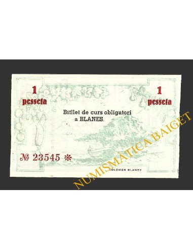BLANES (Girona), 1 pesseta, 25 d'agost del 1937