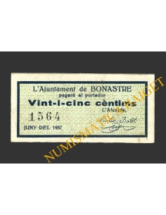 BONASTRE (Tarragona), 25 centims, juny del 1937