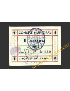 BORGES DEL CAMP (Tarragona), 1 pesseta, 1937
