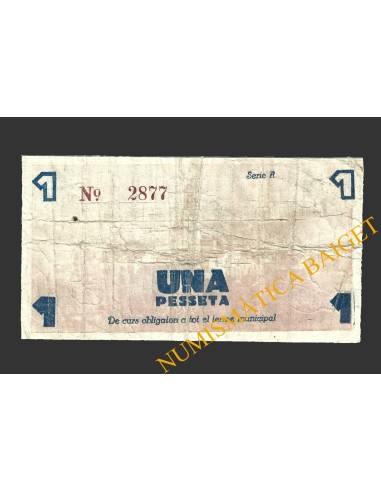 BORGES DEL CAMP (Tarragona), 1 pesseta, juliol de 1937