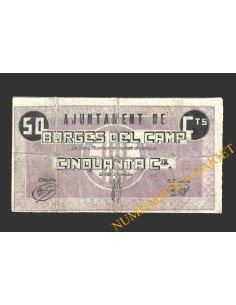 BORGES DEL CAMP (Tarragona), 50 centims, juliol de 1937
