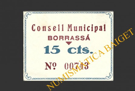 BORRASSA (Girona), 15 centims, 1937