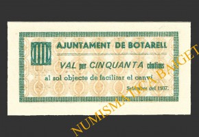 BOTARELL (Tarragona), 50 centims, setembre de 1937