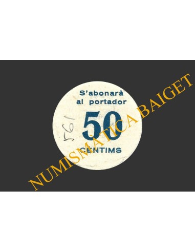 BRAFIM (Tarragona), 50 centims, maig de 1937