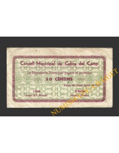CABRA DEL CAMP, (Tarragona),  50 centims, agost del 1937