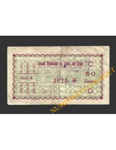 CABRA DEL CAMP, (Tarragona),  50 centims, agost del 1937