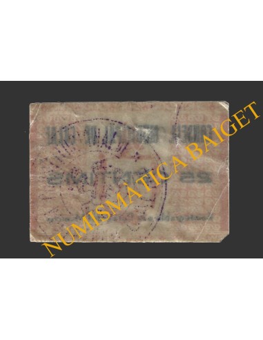 CALAF, (Barcelona), 25 centims, 1937