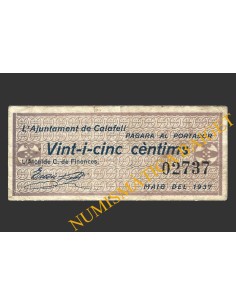 CALAFELL, (Tarragona), 25 centims, maig del 1937