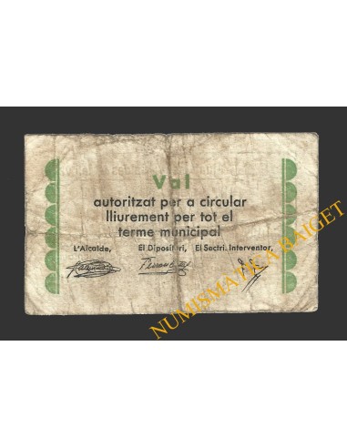 CALDES DE MALAVELLA, (Girona), 50 centims, 5 d'agost del 1937