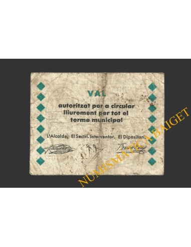 CALDES DE MALAVELLA, (Girona), 25 centims, 5 d'agost del 1937