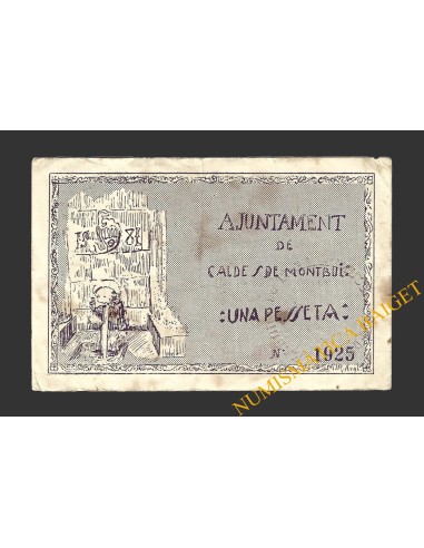 CALDES DE MONTBUI, (Barcelona), 1 pesseta, 13 de maig del 1937