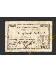 CALDES DE MONTBUI, (Barcelona), 50 centims, 13 de maig del 1937