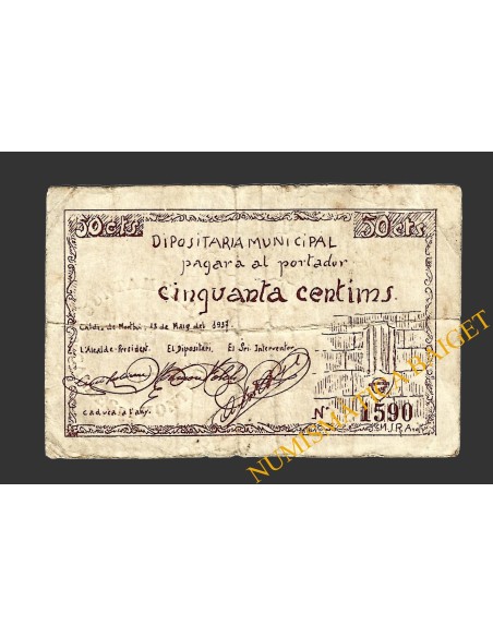 CALDES DE MONTBUI, (Barcelona), 50 centims, 13 de maig del 1937