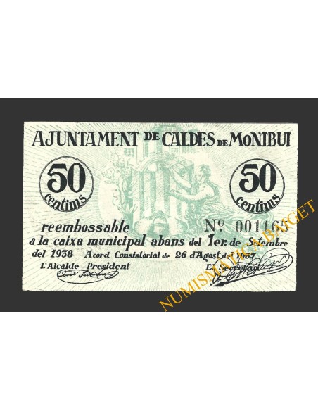 CALDES DE MONTBUI, (Barcelona), 50 centims, 26 d'agost del 1937