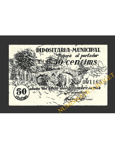 CALDES DE MONTBUI, (Barcelona), 50 centims, 26 d'agost del 1937