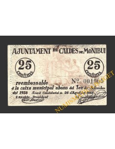 CALDES DE MONTBUI, (Barcelona), 25 centims, 26 d'agost del 1937