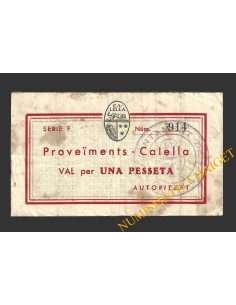 CALELLA, (Barcelona), 1 pesseta,  1937