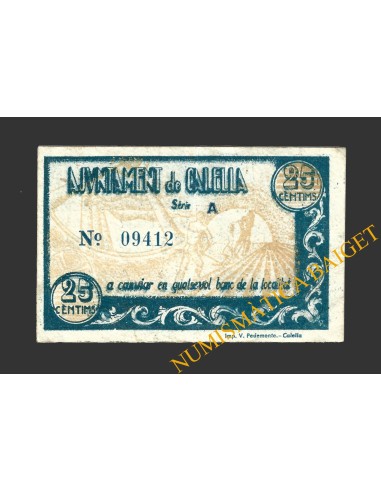 CALELLA, (Barcelona), 25 centims,  octubre del 1937