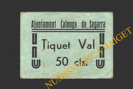 CALONGE DE SEGARRA, (Barcelona), 50 centims, 1937