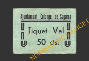 CALONGE DE SEGARRA, (Barcelona), 50 centims, 1937