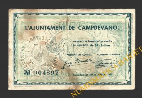 CAMPDEVANOL, (Barcelona), 50 centims, 1 de juny del 1937