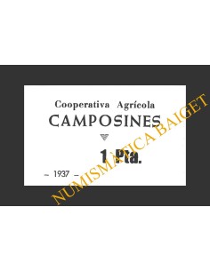 CAMPOSINES, LES, (Tarragona), 1 pesseta, 1937
