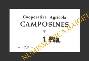 CAMPOSINES, LES, (Tarragona), 1 pesseta, 1937