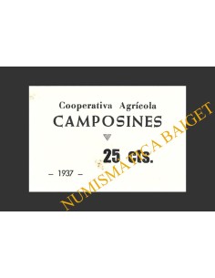 CAMPOSINES, LES, (Tarragona), 25 centims, 1937