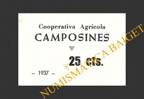 CAMPOSINES, LES, (Tarragona), 25 centims, 1937