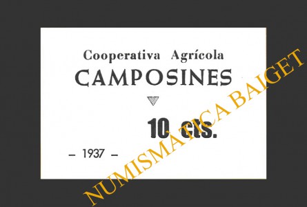 CAMPOSINES, LES, (Tarragona), 10 centims, 1937