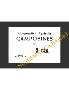 CAMPOSINES, LES, (Tarragona), 5 centims, 1937