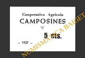 CAMPOSINES, LES, (Tarragona), 5 centims, 1937