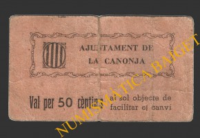 CANONJA, LA, (Tarragona),50 centims, 3 de juny del 1937
